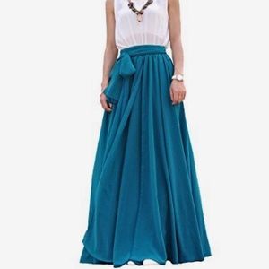 New Melansay chiffon skirt in Teal, 45” long